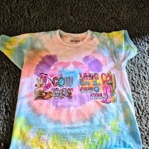 Gildan Blue and Pink Tie-Dye Short Sleeve Tee